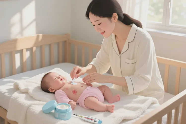 宝宝肚子上偶尔起湿疹可以治愈吗(图1)