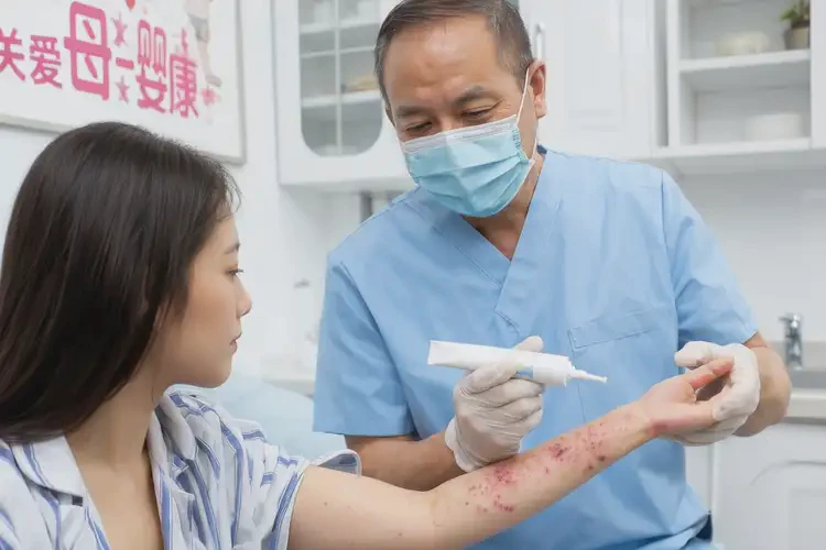 产妇手臂上偶尔长湿疹能治好吗(图3)