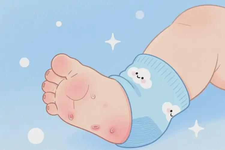 婴儿脚上偶尔长湿疹能治好吗(图1)