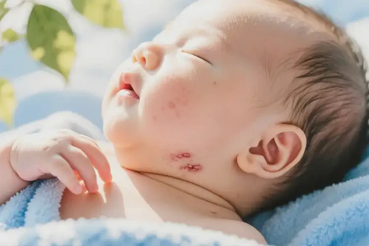 婴儿脖子上有湿疹能治好吗(图4)