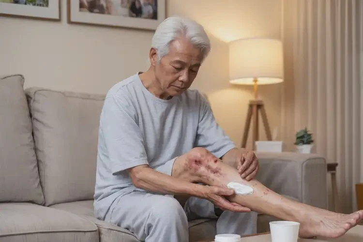 老人小腿上偶尔长湿疹能治好吗(图1)