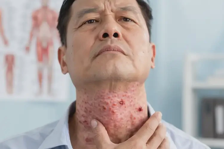 男人脖子容易起湿疹不管它会自己自愈吗(图4)