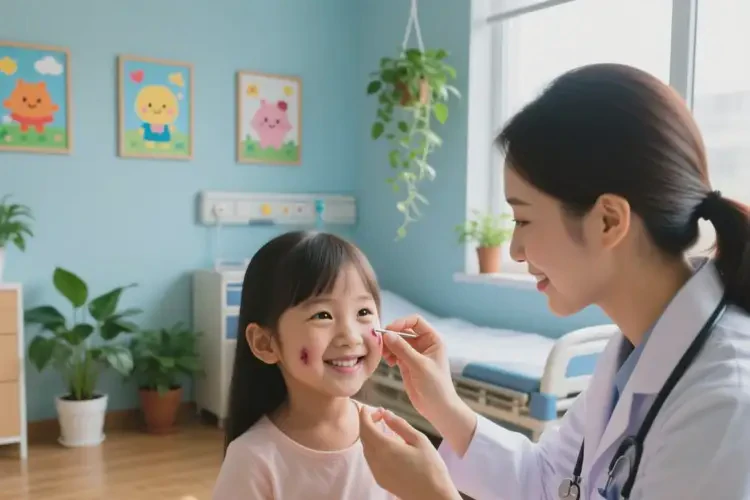 小孩脸上偶尔长湿疹能治好吗(图1)