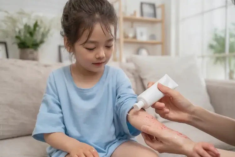 孩子手臂上容易起湿疹能治好吗(图1)