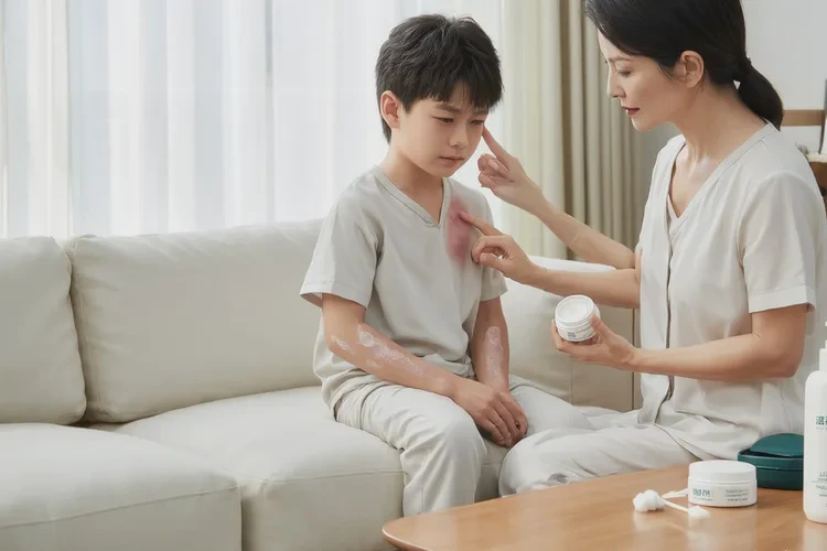 小儿脖子容易起湿疹可以治愈吗(图1)