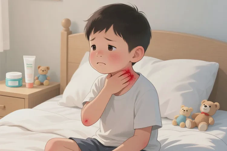 小孩脖子上偶尔长湿疹可以治愈吗(图1)