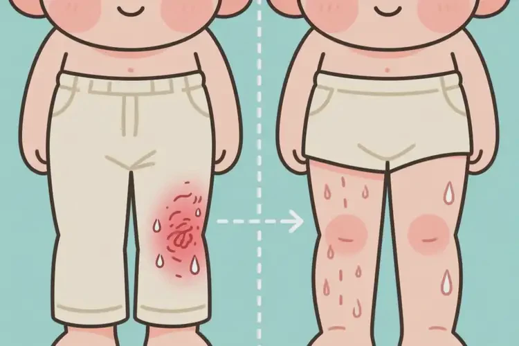 孩子大腿起湿疹能治好吗(图1)