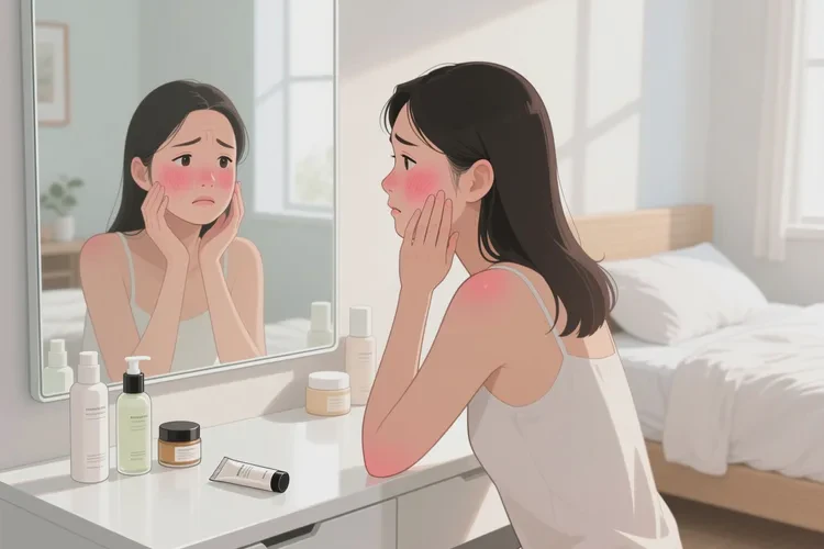 女生面部容易长湿疹可以治愈吗(图1)