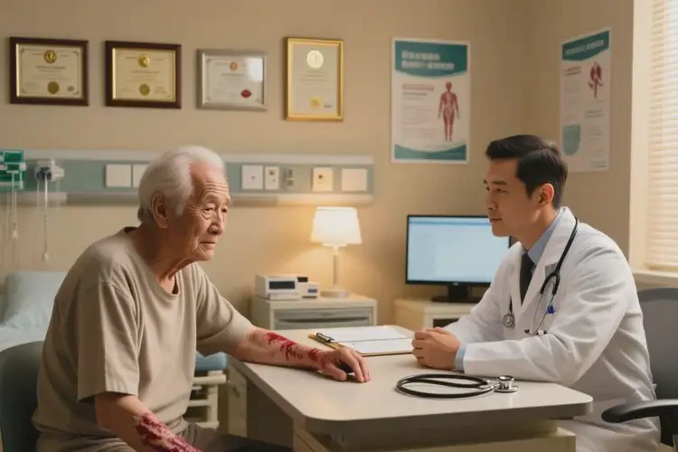 老人手臂上有湿疹能治好吗(图1)