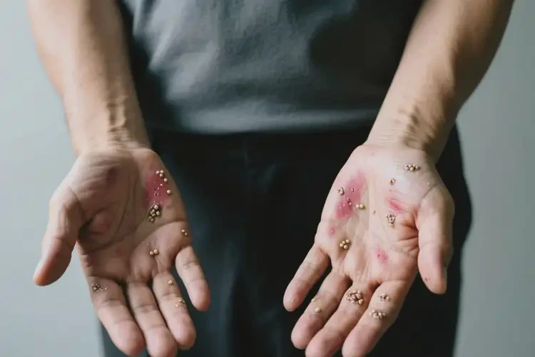 男性手上偶尔长湿疹不管它会自己自愈吗(图4)