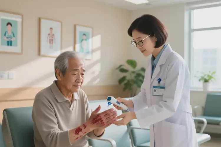 老年人手上偶尔起湿疹能治好吗(图1)