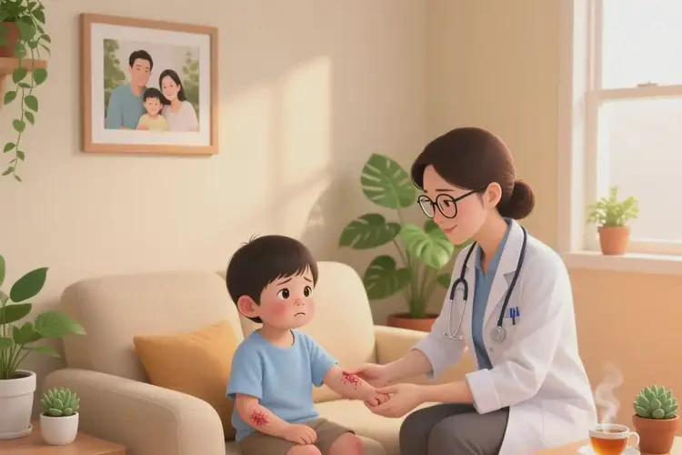 小孩手臂上经常起湿疹能治好吗(图1)