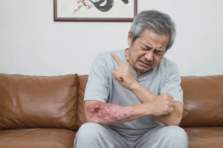 男生手臂经常起湿疹可以治愈吗(图1)