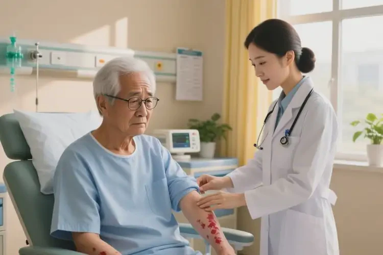 老年人手臂上出现湿疹能治好吗(图1)