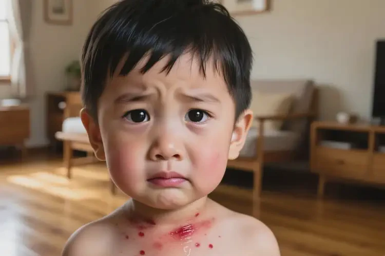 少儿脖子上长湿疹不管它会自己自愈吗(图1)