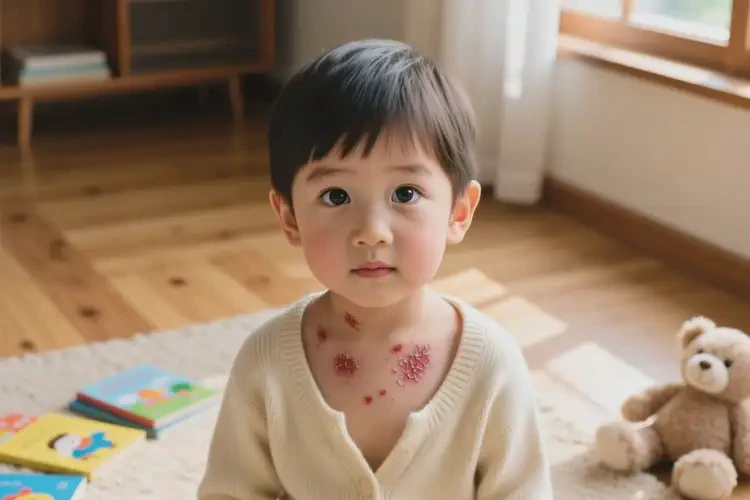 少儿脖子上长湿疹不管它会自己自愈吗(图3)