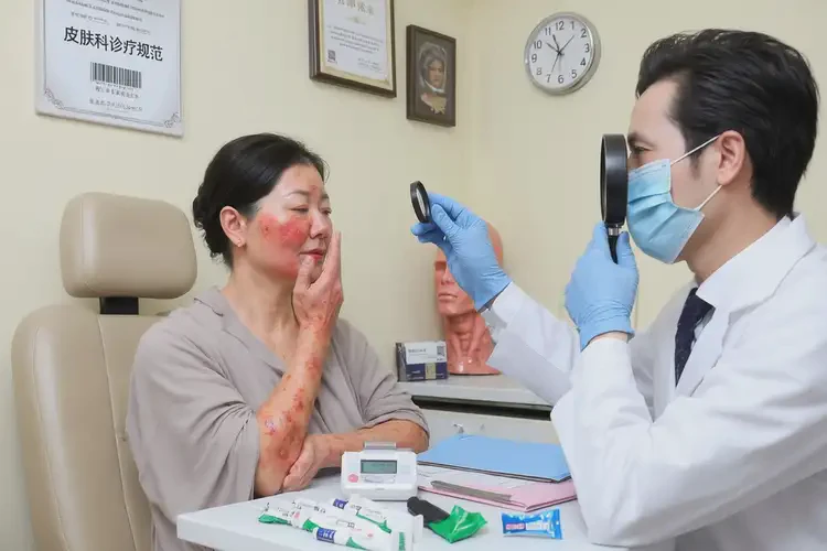 产妇脸上偶尔长湿疹不管它会自己痊愈吗(图1)