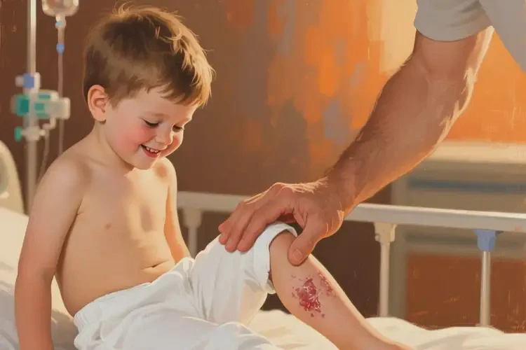 小孩大腿长湿疹能治好吗(图1)