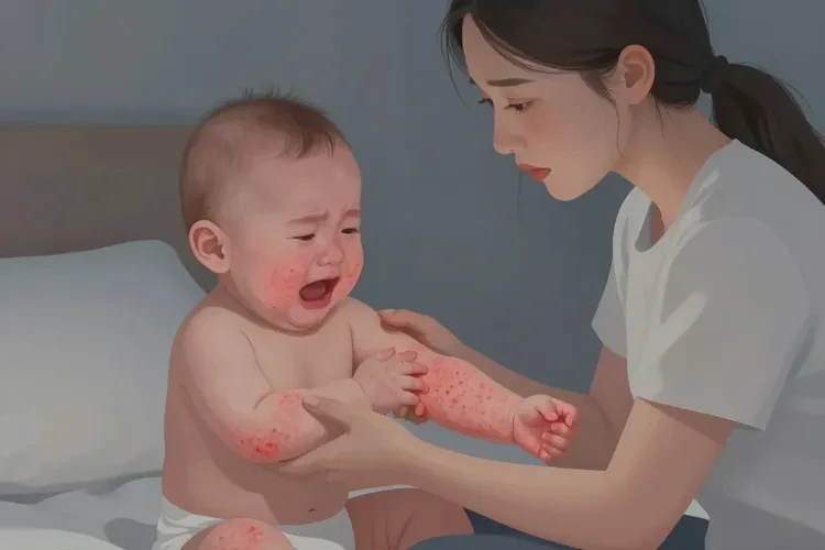 婴儿手臂上容易起湿疹可以治愈吗(图1)