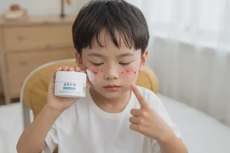 儿童面部起湿疹能治好吗(图1)