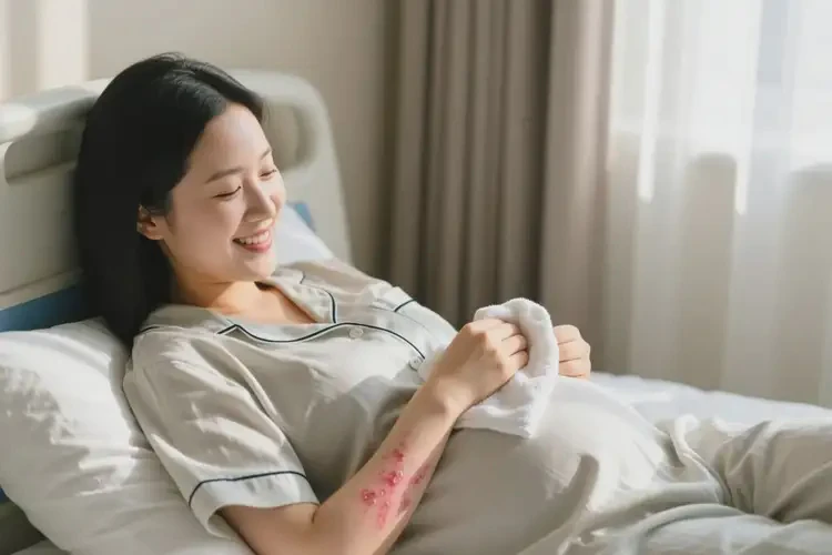 产妇手臂长湿疹能治好吗(图3)