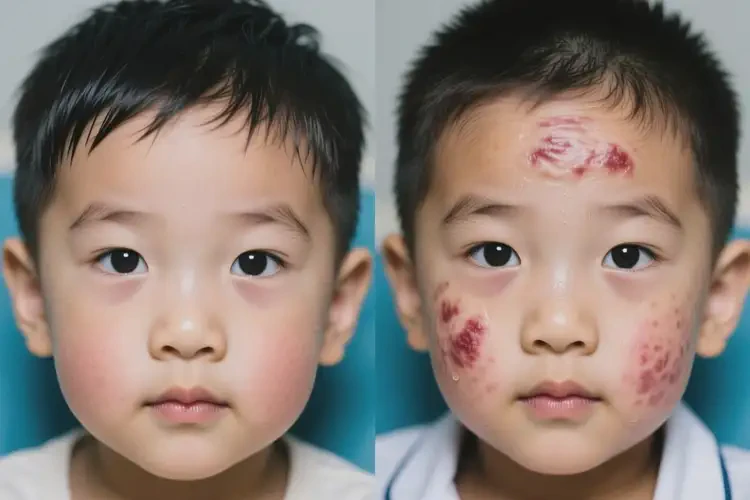儿童面部出现湿疹能治好吗(图1)