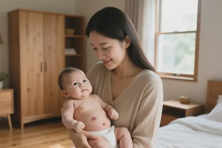 婴儿肚子上出湿疹可不可以彻底自愈(图2)