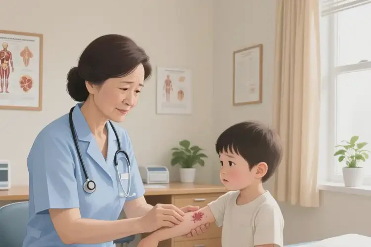 儿童手臂上起湿疹能治好吗(图1)