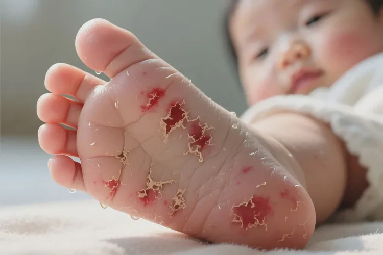 宝宝脚上偶尔长湿疹可以治愈吗(图2)