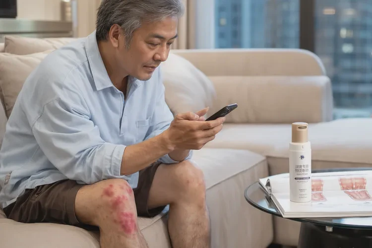 男性小腿长湿疹可以治愈吗(图1)