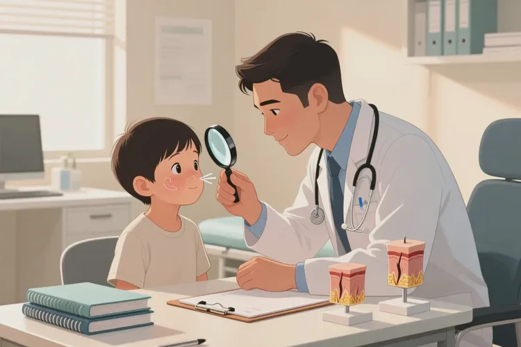 少儿脸上出现湿疹可以治愈吗(图2)