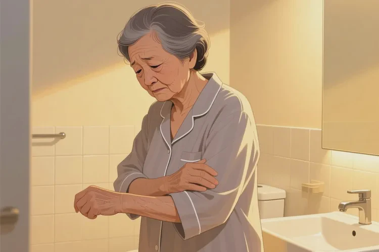 老人手臂上经常起湿疹可以治愈吗(图1)