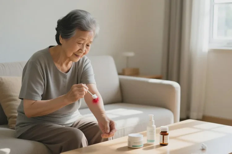 老人手臂出湿疹可以治愈吗(图1)