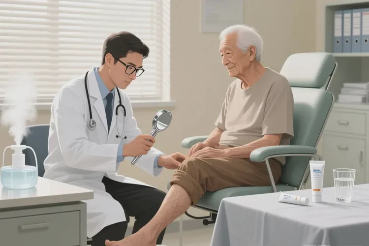 老人小腿经常长湿疹可以治愈吗(图1)