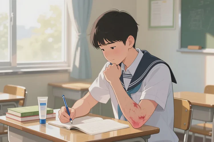 中学生手臂上经常长湿疹能治愈吗(图1)