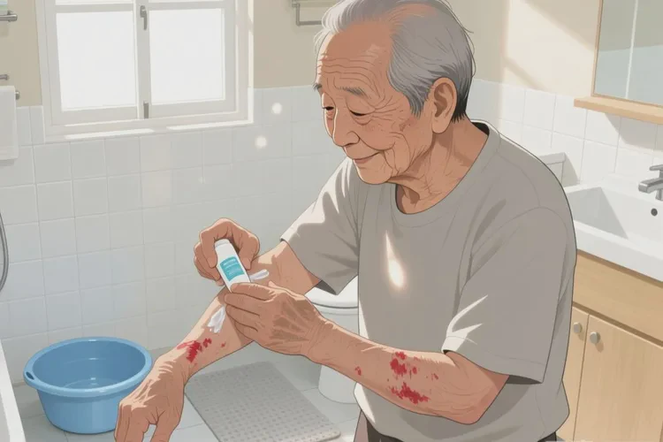 老人手臂上容易起湿疹可以治愈吗(图1)