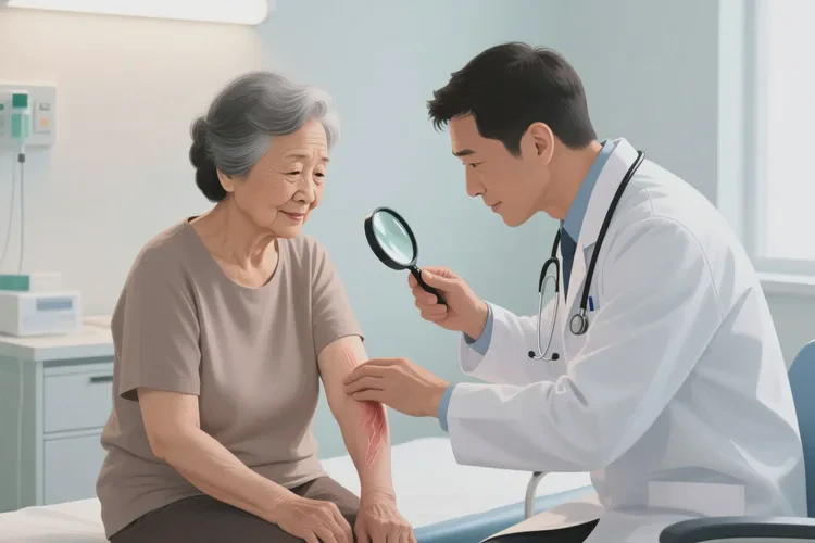 老人手臂容易长湿疹可以治愈吗(图1)