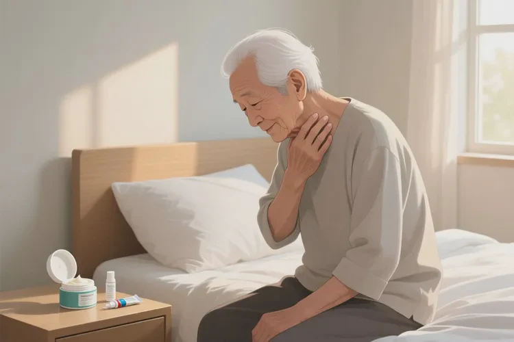 老人脖子上偶尔起湿疹可以治愈吗(图1)