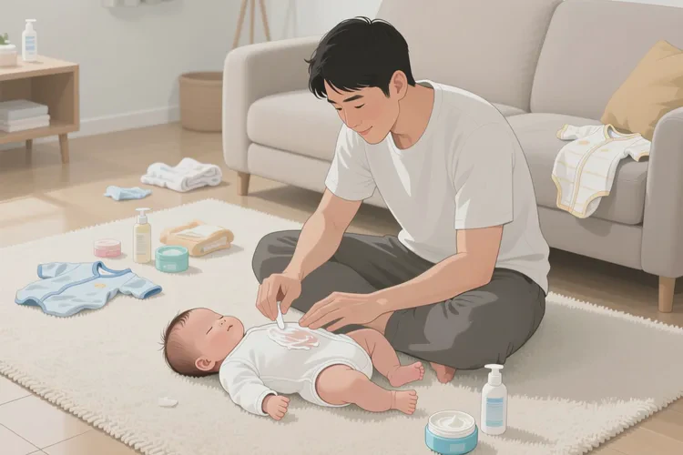 新生儿肚子上长湿疹能治愈吗(图1)