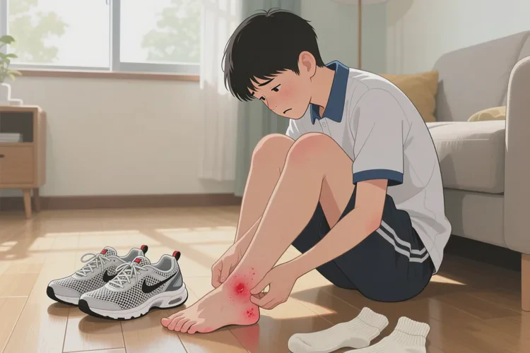 中学生脚上容易长湿疹能治愈吗(图1)