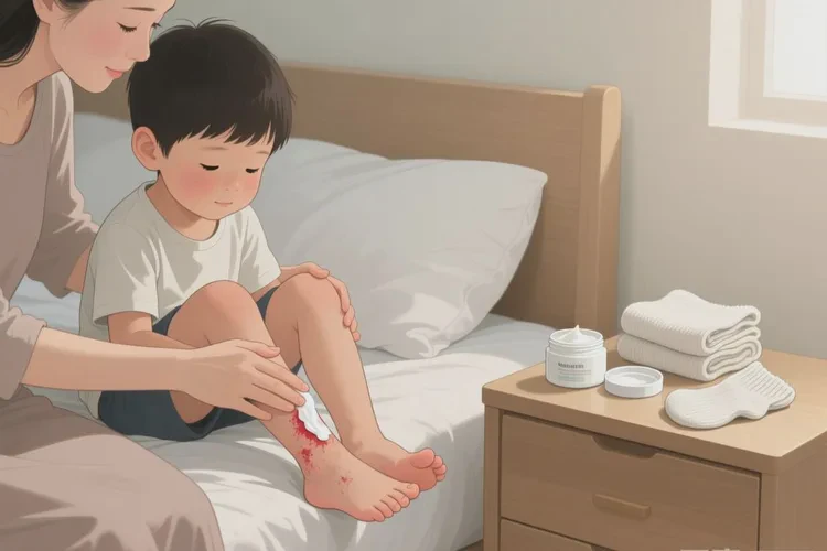 少儿脚上偶尔长湿疹可以治愈吗(图1)