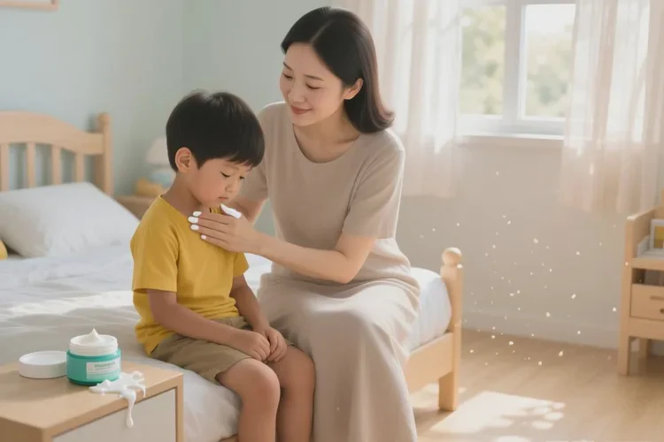 少儿脖子上偶尔起湿疹可以治愈吗(图1)