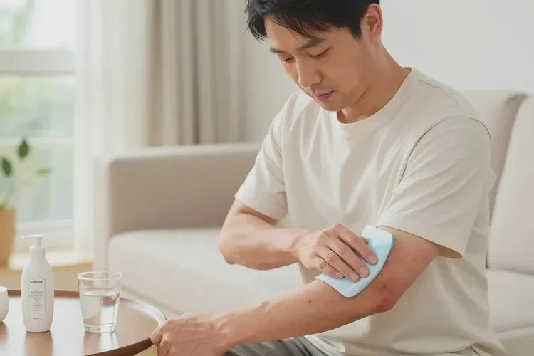 男性手臂上偶尔长湿疹可以治愈吗(图2)