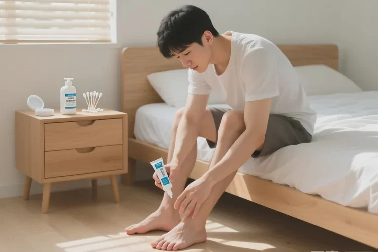 男性脚上偶尔起湿疹可以治愈吗(图1)