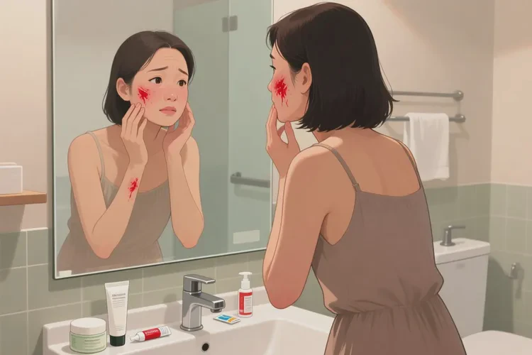 女性脸上出湿疹可以治愈吗(图1)