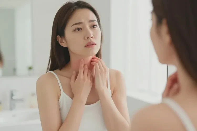 女性脖子上经常起湿疹可以治愈吗(图1)