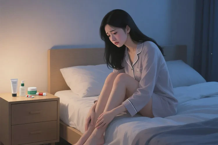 女性小腿上偶尔起湿疹可以治愈吗(图1)