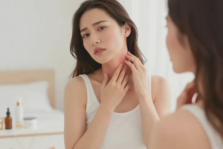 女性脖子起湿疹可以治愈吗(图1)