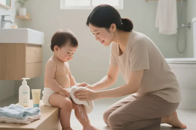 小儿大腿上偶尔起湿疹可以治愈吗(图1)