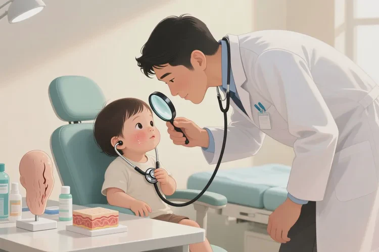 小儿面部容易长湿疹可以治愈吗(图2)